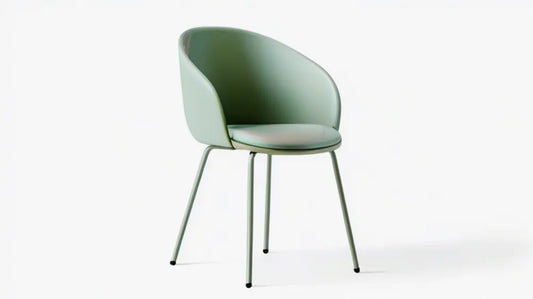 Zielone krzesło kubełkowe z ekoskóry PU, 56 × 56 × 80 cm
