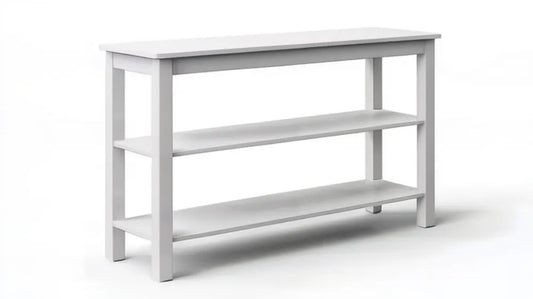 Biała konsola z płyty MDF z 3 poziomami, 100 x 30 x 75 cm