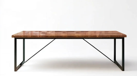 Prostokątny stół jadalniany z litego drewna mango, brązowo-czarny, 180 x 90 x 76 cm