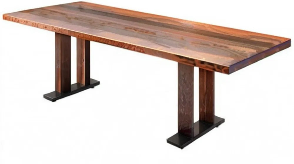 Prostokątny stół jadalniany z litego drewna palisandrowego, brązowo-czarny, 200 x 100 x 76 cm